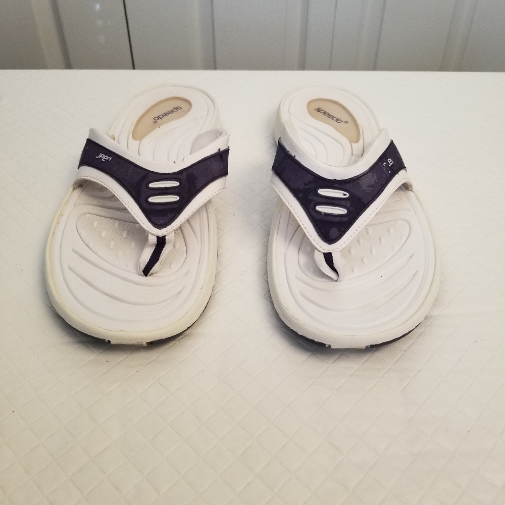 Speedo Sandals Womens 10 Flip Flop Thong White Toe Post Casual See Photos Flaws